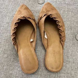 Tan suede mules